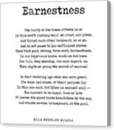 Earnestness - Ella Wheeler Wilcox Poem - Literature - Typewriter Print 2 Canvas Print