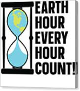 Earth Hour Every Hour Count Planet Climate Protection Canvas Print