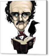 Edgar Allan Poe In Color Canvas Print