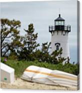 Edgartown Light And White Boats Canvas Print
