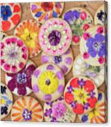Edible Flower Shortbread Cookies Canvas Print