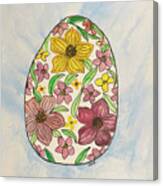 Egg With Flowers Canvas Print