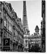 Eiffel Tower In Black And White Canvas Print