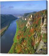 Elbe Sandstone Mountains Along The River Elbe Canvas Print