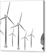 Electric Fan And Six Wind Turbines Canvas Print