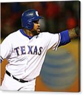 Elvis Andrus And Prince Fielder Canvas Print