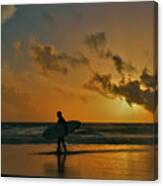 End Of A Day Searching For That Perfect Wave Canvas Print