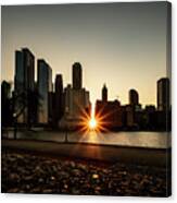 Equinox Sunset In Chicago Canvas Print