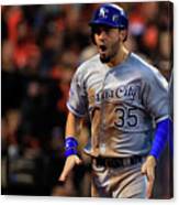 Eric Hosmer And Omar Infante Canvas Print