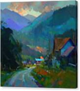 Evening In The Mountains Painting Fine Art Professional Artist A Canvas Print