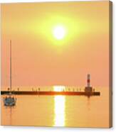 Evening On The Breakwater Canvas Print