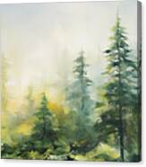 Evergreens - Green Abstract Art Canvas Print