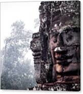 Faces Of Bayon In Siem Reap Canvas Print