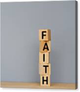 Faith Word On Wooden Blocks Canvas Print