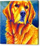 Faithful Friend - Colorful Golden Retriever Dog Canvas Print
