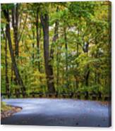 Fall Color Country Road - Clifty Park - Indiana Canvas Print