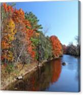 Fall Colors On The Pensaukee River Canvas Print