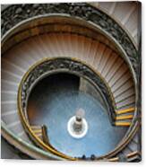 Famous Bramante Spiral Staircase At Vatican Museum Canvas Print