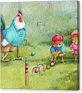 Father's Day Croquet Canvas Print