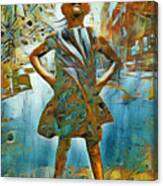 Fearless Girl Future Is Female Painting 1 Canvas Print