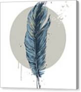 Feather In A Circle Canvas Print