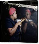 Female Factory Worker Building A Bomber - Ww2 1943 Canvas Print