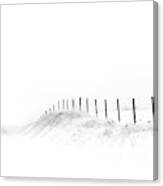 Fenceline In The Snow Canvas Print