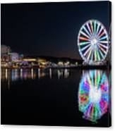 Ferris Wheel At National Harbor Outside Washington D Canvas Print
