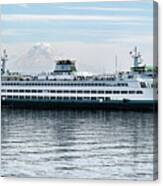 Ferry Passes Mt. Rainier Canvas Print