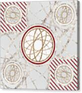 Festive Sparkly Geometric Glyph Art In Red Silver And Gold N.0382 Canvas Print