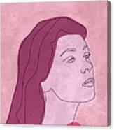 Fierce And Fearless - Contemporary, Minimal Portrait 2 - Pink Canvas Print