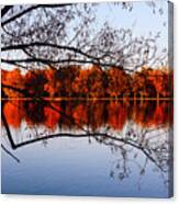 Fiery Colors On The Lake Canvas Print
