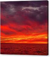 Fiery Sunset In Oceanside - January 10, 2022 Canvas Print
