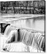 Finley River Dam By Ozark Mill Grayscale Canvas Print