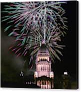Fireworks At Illinois State Capital Springfield Canvas Print