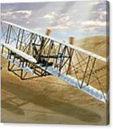 First Flight  The Wright Flyer At Kittyhawk Canvas Print