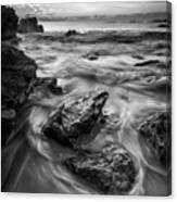 First Light In Ogunquit In Black And White Canvas Print