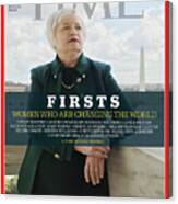 Firsts - Women Who Are Changing The World, Janet Yellen Canvas Print