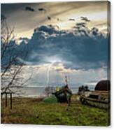 Fishermen Village Latvia / Artist Of The Month  In Art Of Fishing Canvas Print