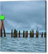 Five And Pilings Canvas Print