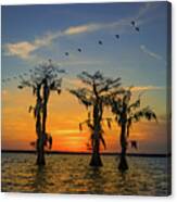 Flat Lake Sunset Canvas Print
