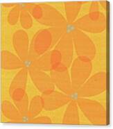 Floral Abstract In Yellow Orange Canvas Print