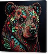 Floral Bear Canvas Print