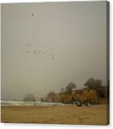 Foggy Beach Day Canvas Print