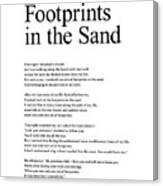 Footprints In The Sand - Minimal Typography - Literature Print Canvas Print