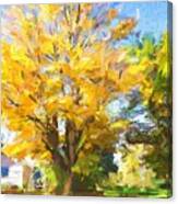 Forester Village Michigan In Autumn Canvas Print