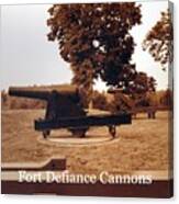 Fort Defiance Cannons Sepia Photo Canvas Print