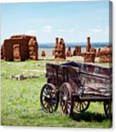 Fort Union Wagon And Ruins Canvas Print