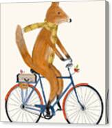 Fox Bicycle Canvas Print