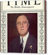 Franklin D. Roosevelt - Man Of The Year 1933 Canvas Print